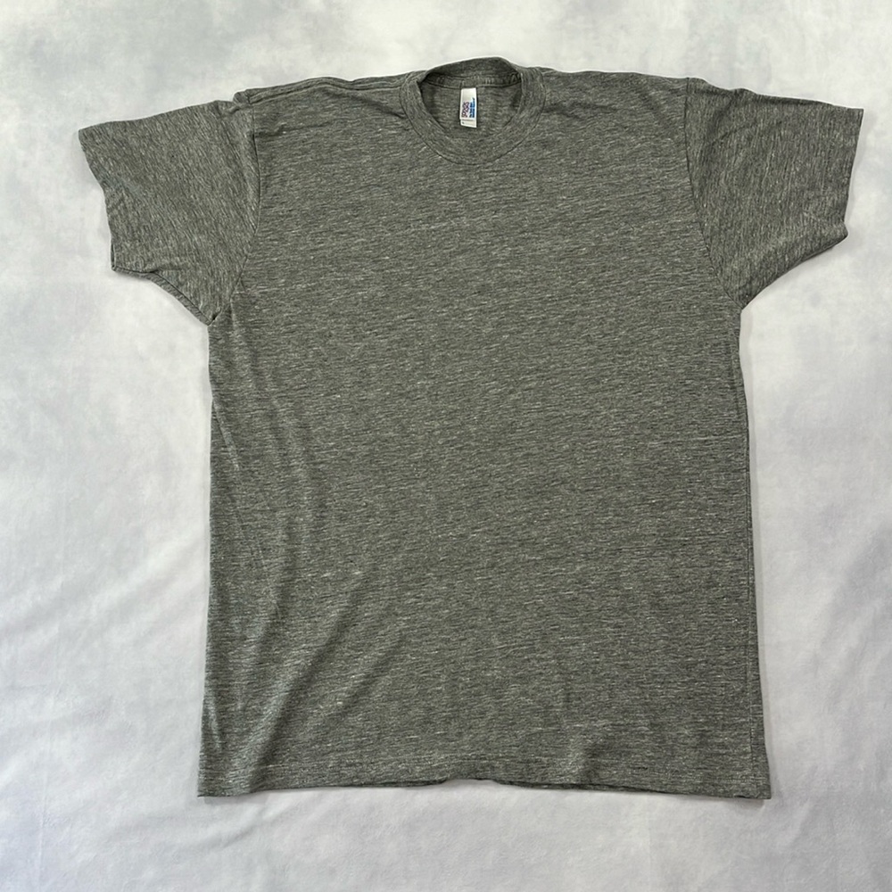 Men’s Large American Apparel “The Track Shirt” Heather Gray Tri-blend